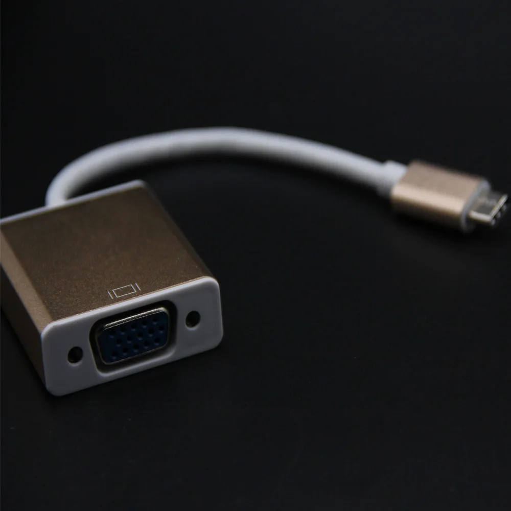 USB-C к VGA адаптер Аудио Видео кабель папа женскому USB 3 1 Type-C 4K HD для Macbook Chromebook