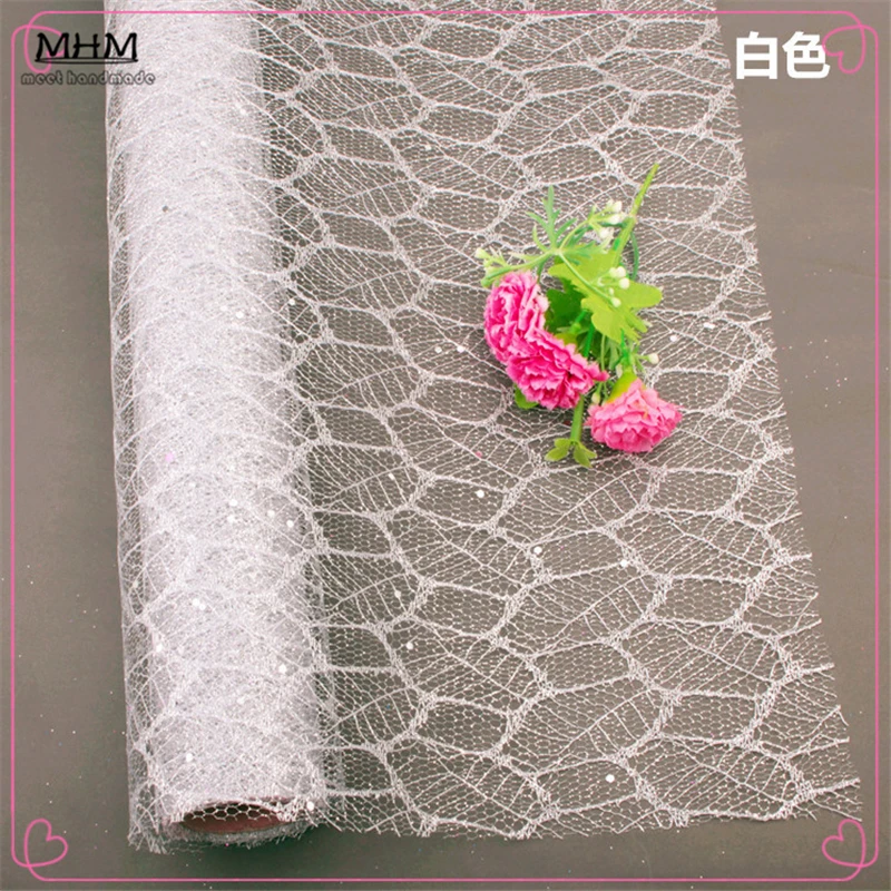 Красивая кружевная блестящая сетка с блестками упаковка для букета материал: