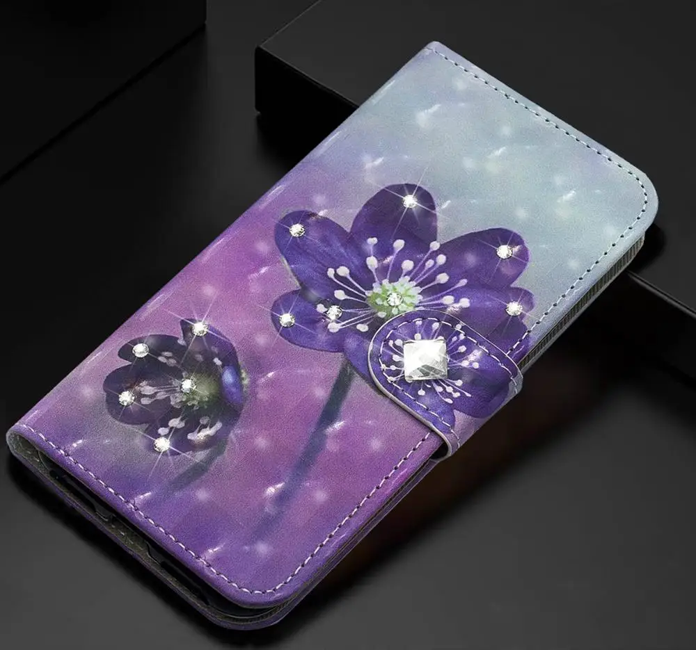 3D окрашенный флип чехол для телефона samsung Galaxy A10 A20 A30 A50 M10 M20 M30 Магнитный кошелек s Carcasa funda hoesje