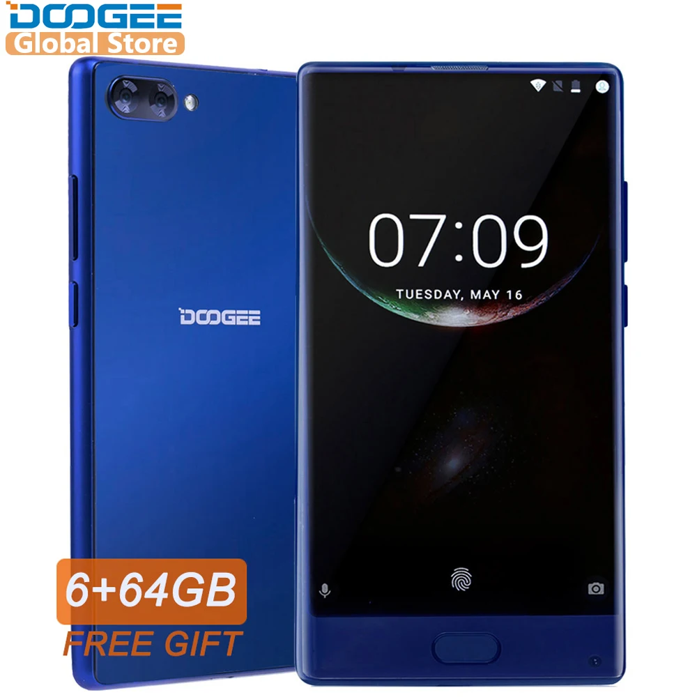 DOOGEE MIX оригинальный смартфон Android 7 0 с двумя камерами 5 дюймов MTK Helio Octa Core 6 ГБ + 64 LTE 4G