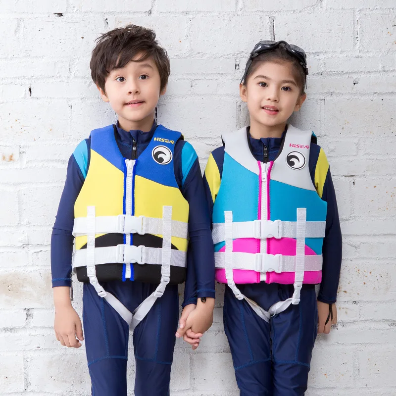 Hisea Kids спасательный водный жилет спортивный неопреновый с ремнем на молнии для