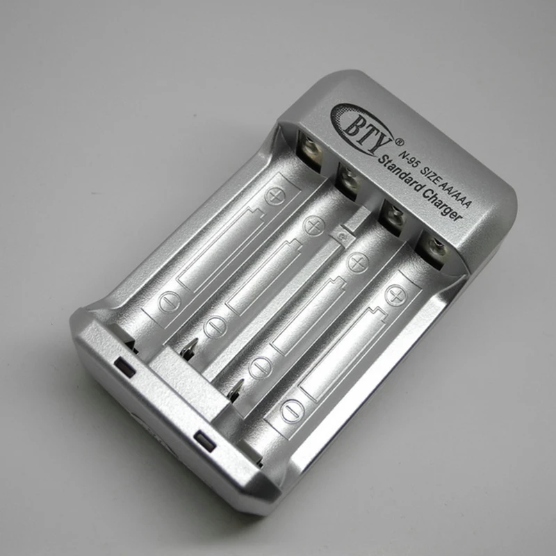 Многофункциональный AA AAA Батарея Зарядное устройство 4 Порты никель металл
