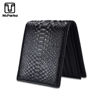 mcparko mens luxury wallet genuine leather snakeskin wallet python leather wallet men small purse brand new short bifold black