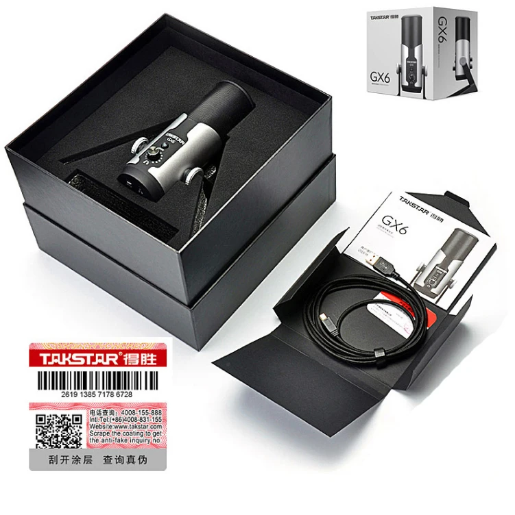 Takstar GX6 USB конденсаторный микрофон три 16 мм конденсаторные капсулы четыре