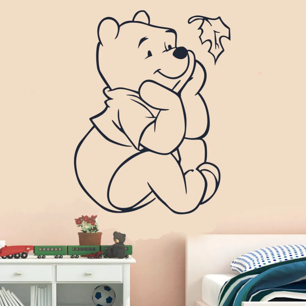 Винни-Пух игровые листья Новые Креативные DIY милые настенные наклейки для