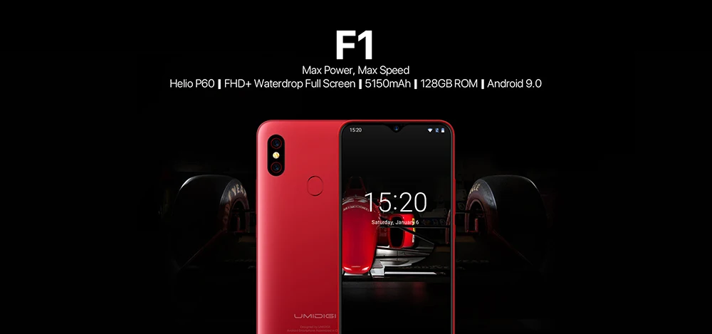 UMIDIGI F1 4G смартфон 6,3 ''Android 9,0 Helio P60 Восьмиядерный 2,0 ГГц 4 Гб ОЗУ 128 Гб ПЗУ 16,0 Мп отпечаток пальца 5150 мАч мобильные телефоны