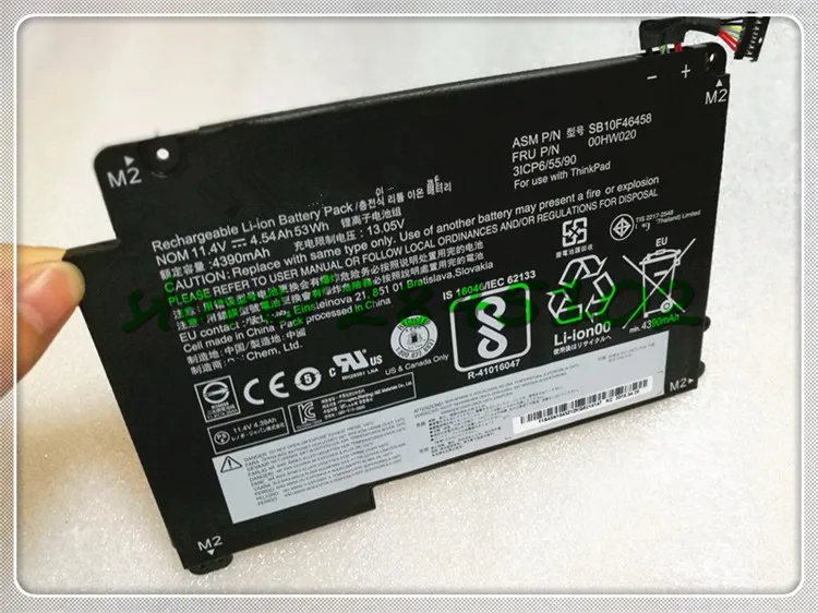 Аккумулятор GYIYGY 00HW020 00HW021 для Lenovo ThinkPad Yoga P40 460 Series 20GQ 20GR 20EL 20EM 20FY 20G0 SB10F46458 SB10F46459-11.1V |