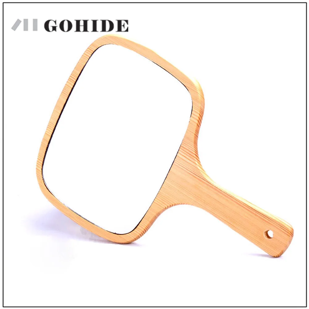 Ручная работа деревянная ручка зеркальце из небьющегося дерева винтажное