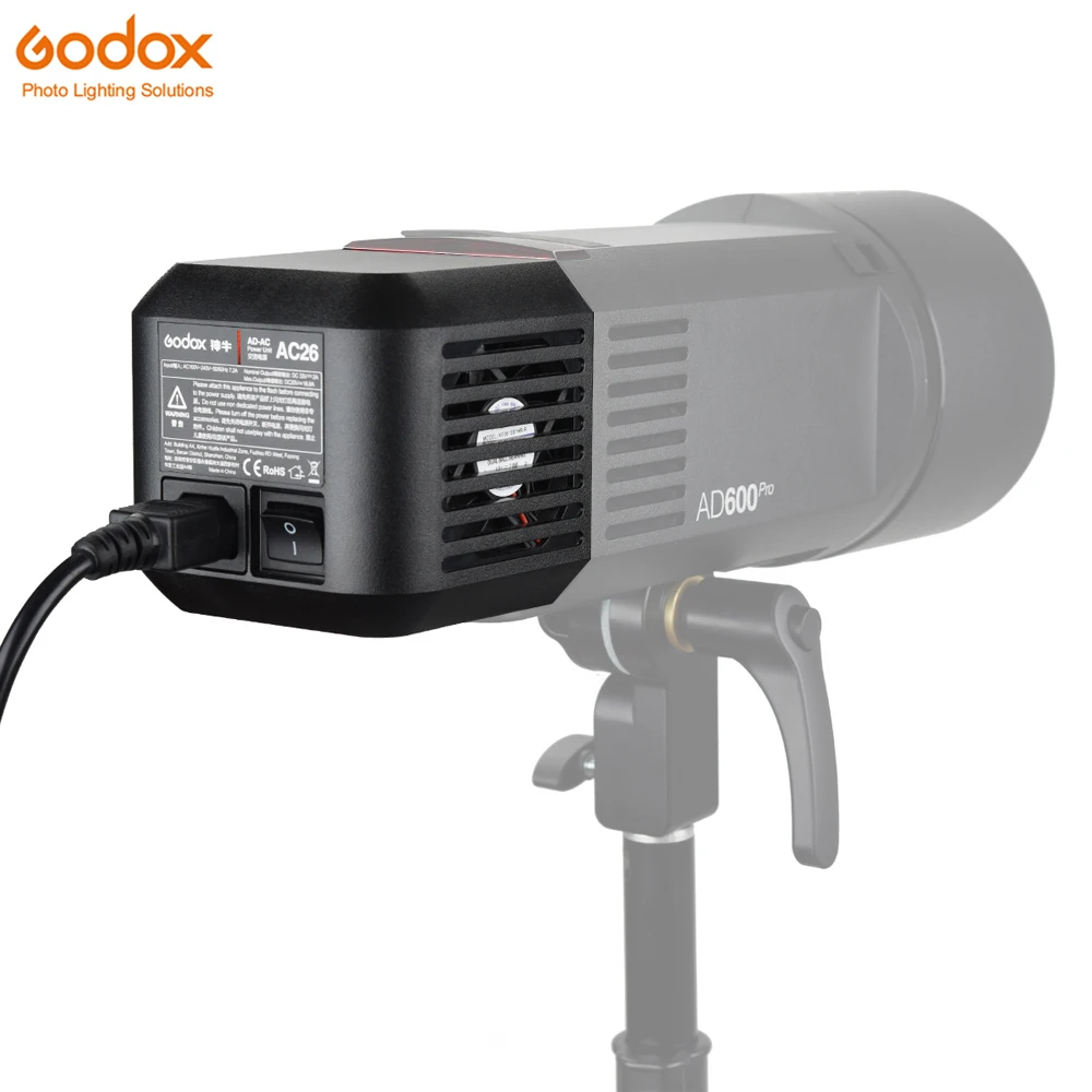 Godox AC26 AC Мощность блок Источник адаптер с кабелем для AD600Pro Открытый Flash Light |