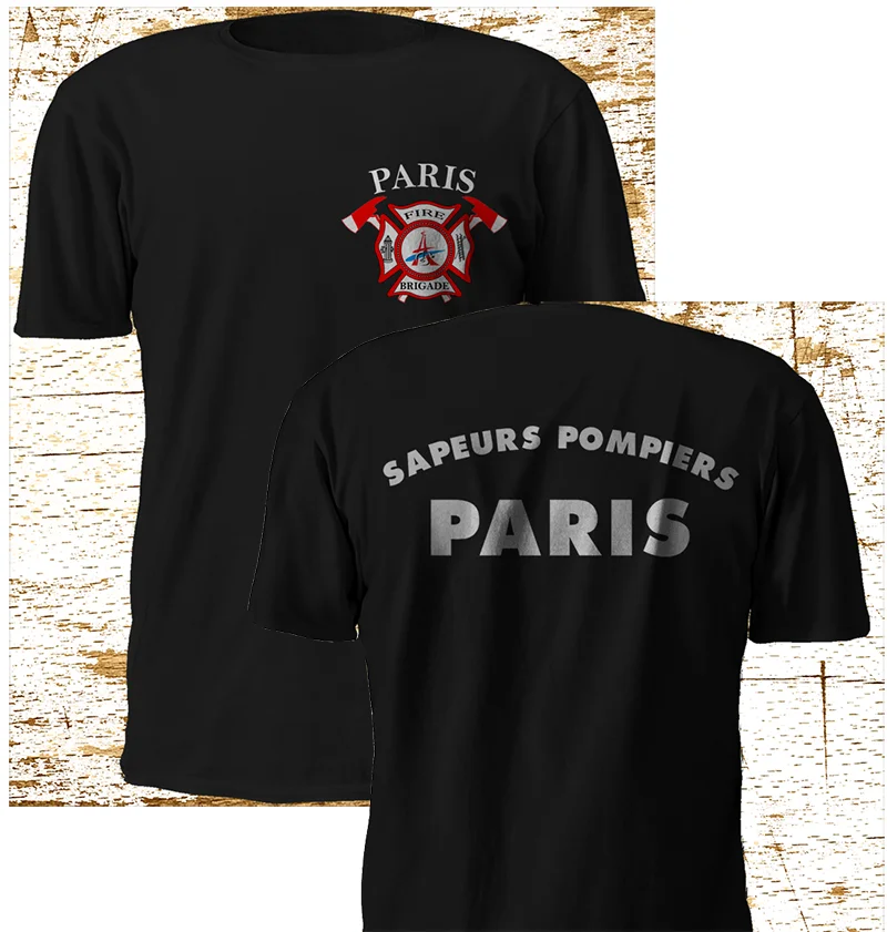 Модная Новая Черная футболка с надписью PARIS Sapeurs Пожарная служба пожарных|Мужские