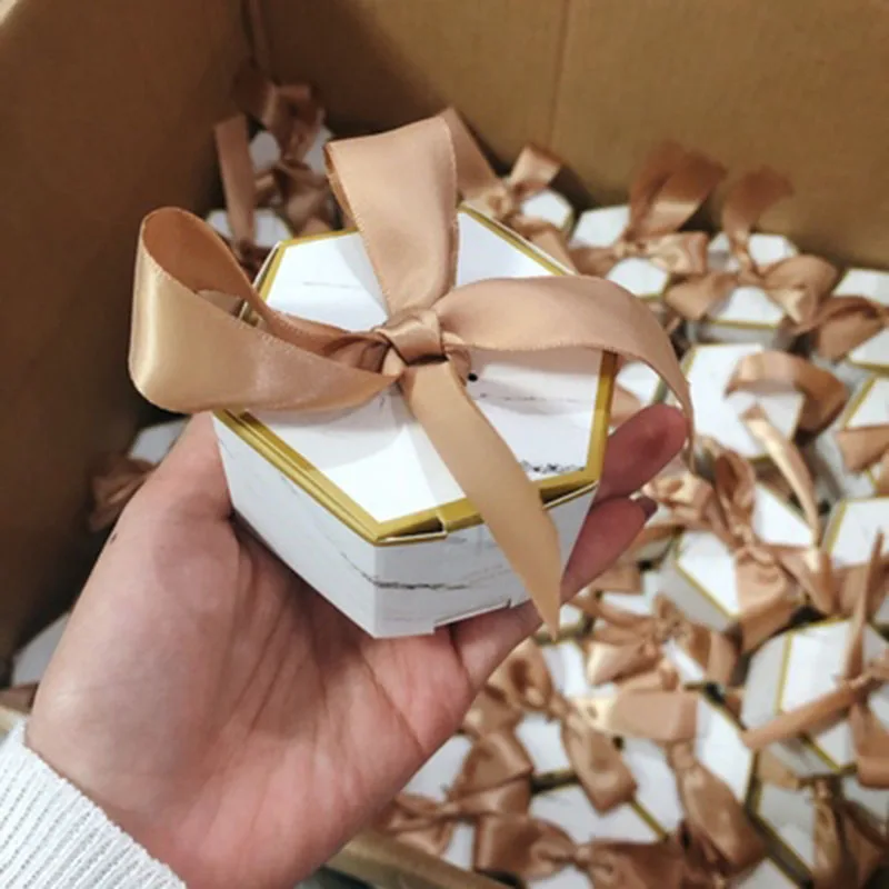 50/100 шт Мрамор печенье конфеты детский душ День рождения украшенная упаковка коробки с лентами свадебные подарки сувениры