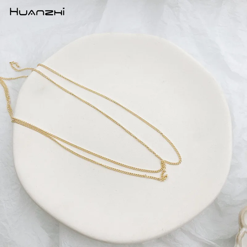 HUANZHI 2019 шикарный имитация чокер из жемчуга многослойный металлический точечный
