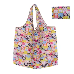 Складная многоразовая сумка из полиэстера для фруктов и продуктов, сумка для покупок с персонажем из мультфильма
