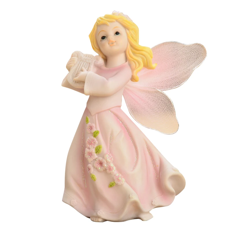 

1pcs Europe Resin Lovely angel doll miniature figurines tabletop arts and crafts Living room children's room home decoration