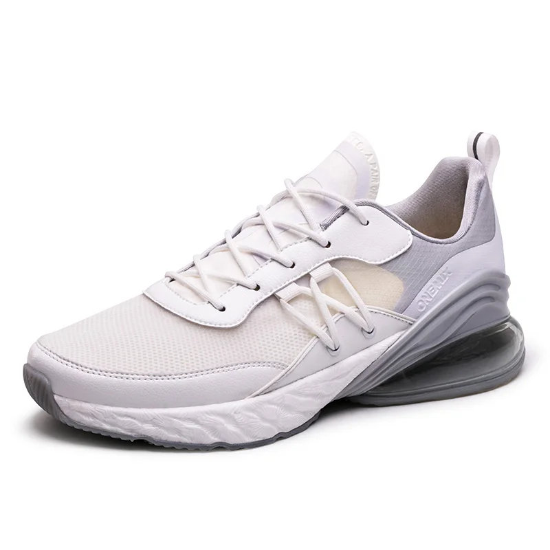 White Light Gray ONEMIX кроссовки, мужские кроссовки для бега, удобная обувь с воздушной подушкой, унисекс, уличные спортивные кроссовки, мужская теннисная обувь на плоской подошве - Цвет: White Light Gray