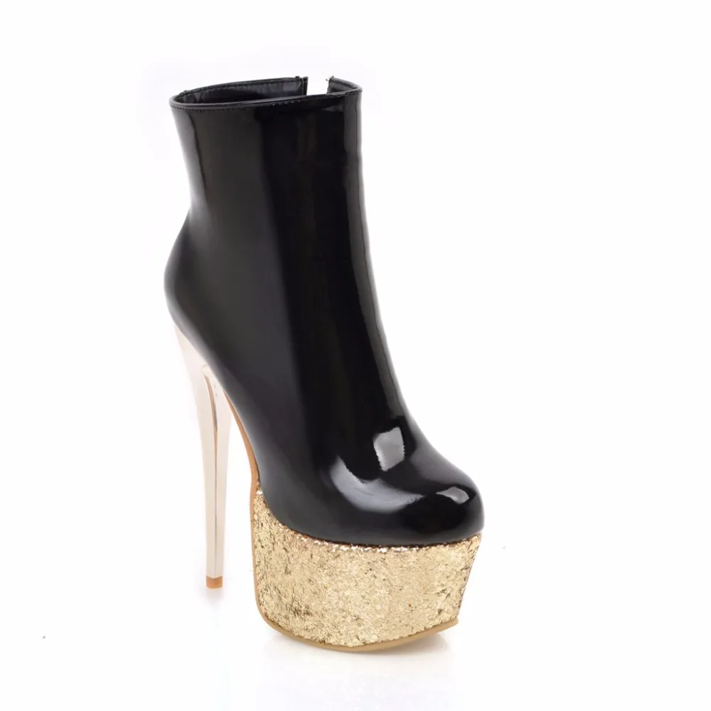 Arden Furtado Women Shoes 2018 new sexy ankle Boots Ladies Fashion High Heels 16cm Woman bling platform boots Stilettos | Обувь