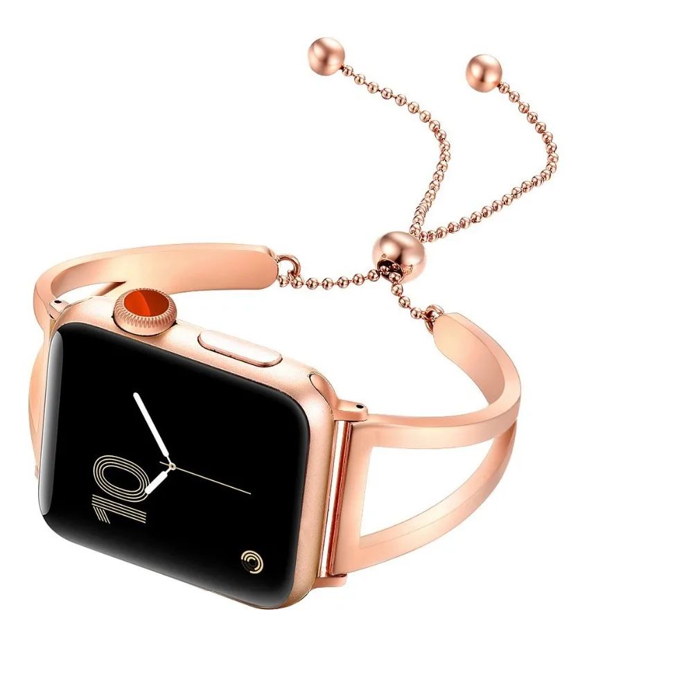  Женский браслет ремешок для наручных часов Apple Watch 38 мм 40 42 44 нержавеющая сталь