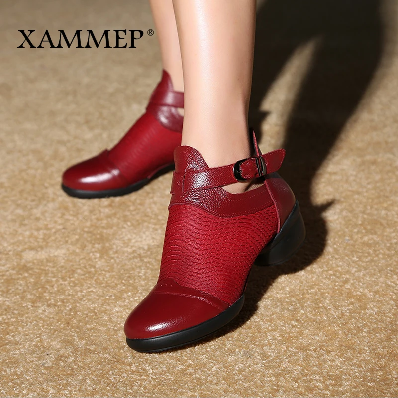 Женские танцевальные туфли Xammep натуральная кожа Современные этнические