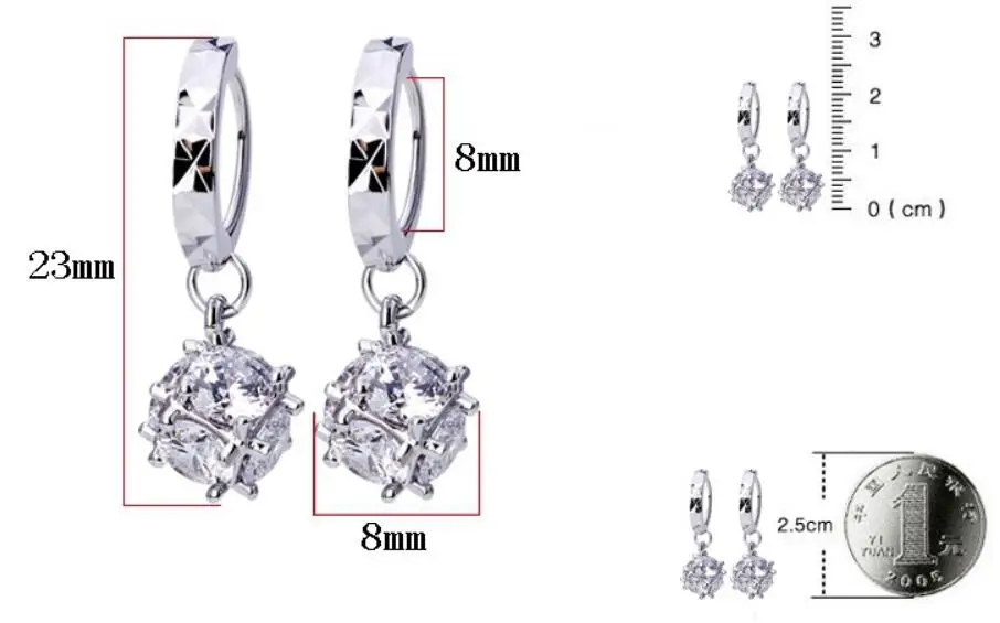 Fashionable Cubic zircon hoop earring for women | Украшения и аксессуары