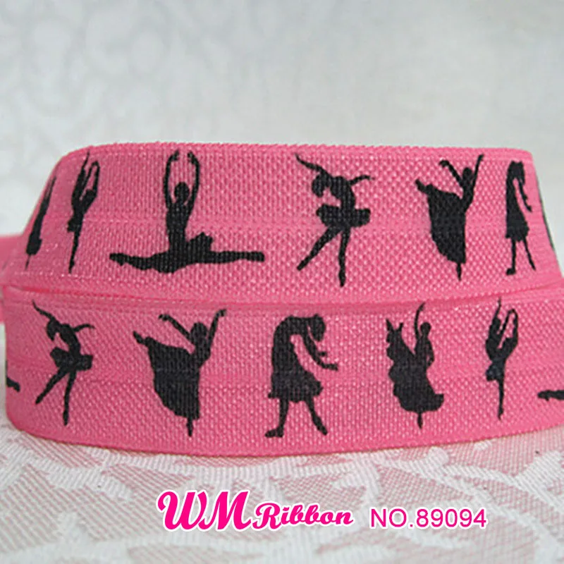 Q&ampN ribbon wholesale/OEM 5/8inch 15mm 130809 colorful Ballet design printed folded over elastic FOE for sport hair tie | Дом и сад