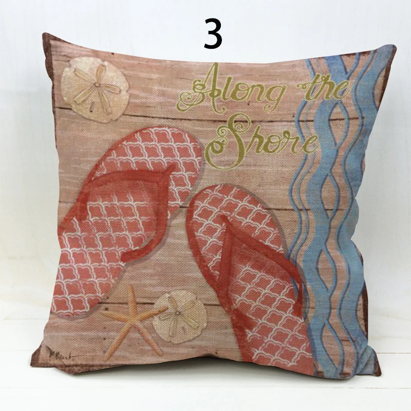 18х18 &quotмодные пляж Морские волны флип флоп носить здесь тапочки в декорированном