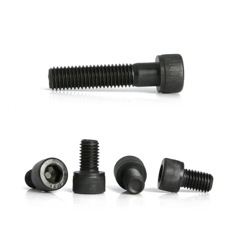 DIN912 с шестигранной головкой Кепки винт M1.6/M2/M3/M4* 2/3/4/5/6/8/10/12/16/20 Вт, 30 Вт, 40/50 мм черная отделка болт легированная сталь Винт Grade12.9