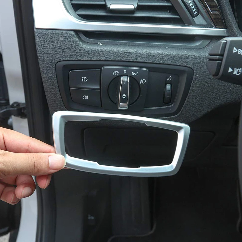 Накладка переключателя света для BMW X1 F48 2016 2018 ABS Матовый хромированный X2 F47