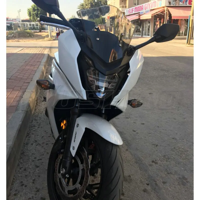 Smoke Мотоцикл двойной пузырь лобовое стекло ветер экран для Honda CBR650F CBR 650F 650 F черный Иридиум - Цвет: Smoke