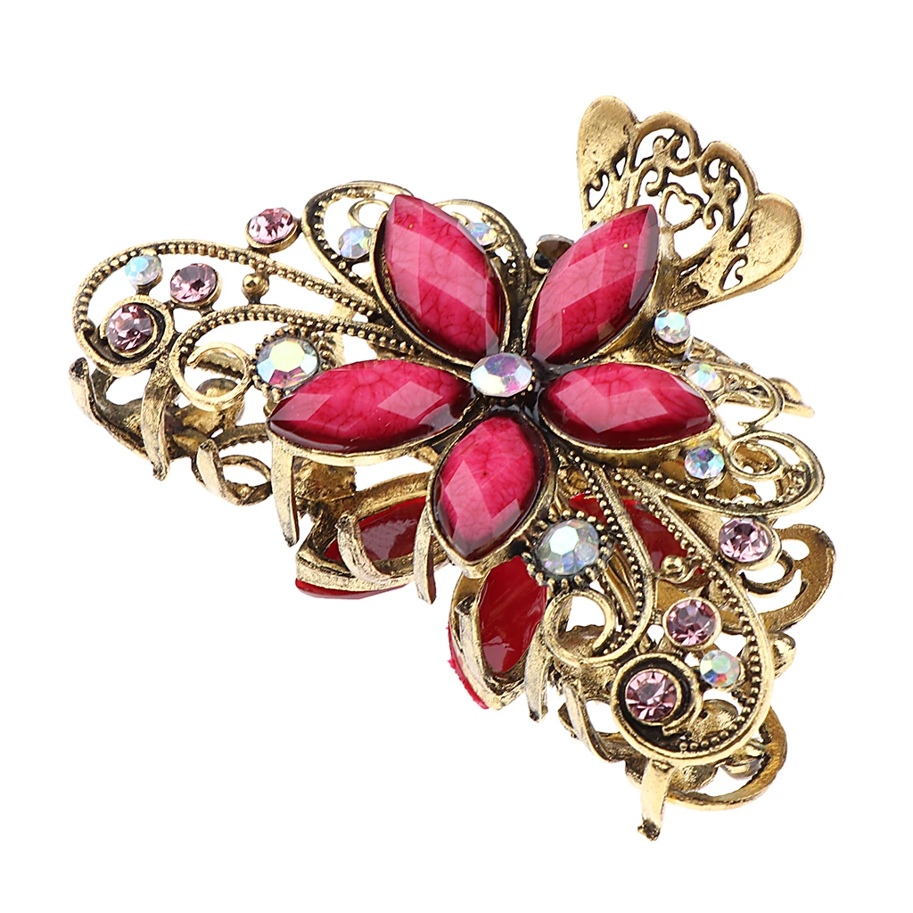 Женские зажимы для волос в стиле ретро металлические античном стразы кристаллы