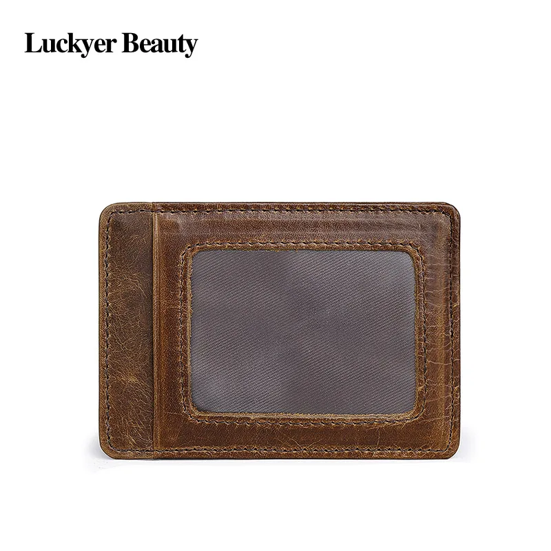 LUCKYER BEAUTY чехол для кредитных карт из натуральной кожи мужчин тонкий маленький
