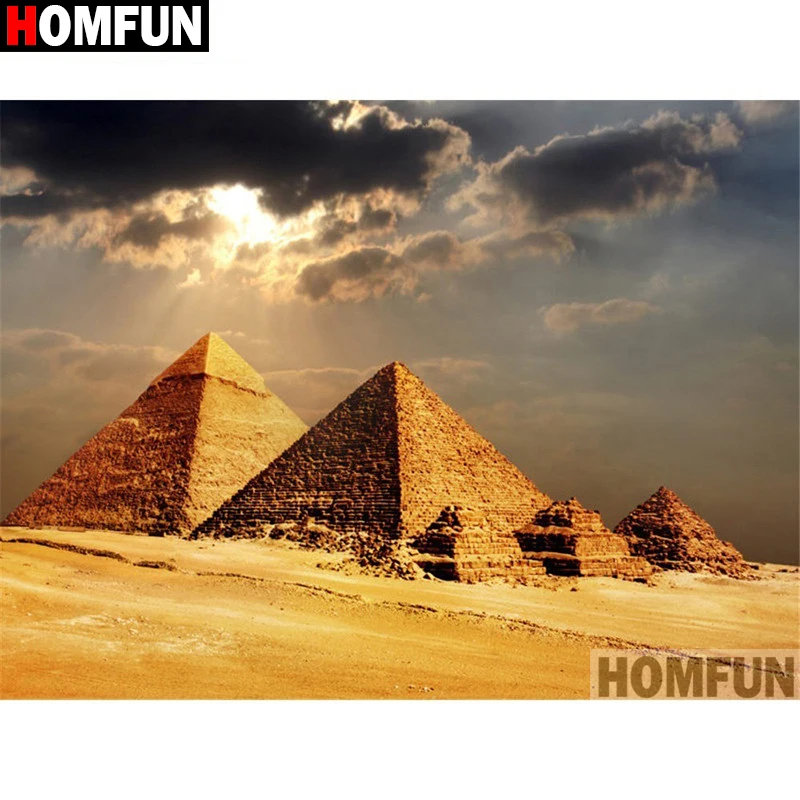 Алмазная 5D картина HOMFUN пирамидный пейзаж вышивка крестиком полная выкладка