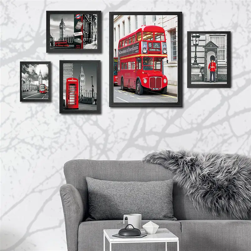 Британский Booth автобус Биг Бен Лондон Street View Холст Картина | Рисование и каллиграфия -32884313941
