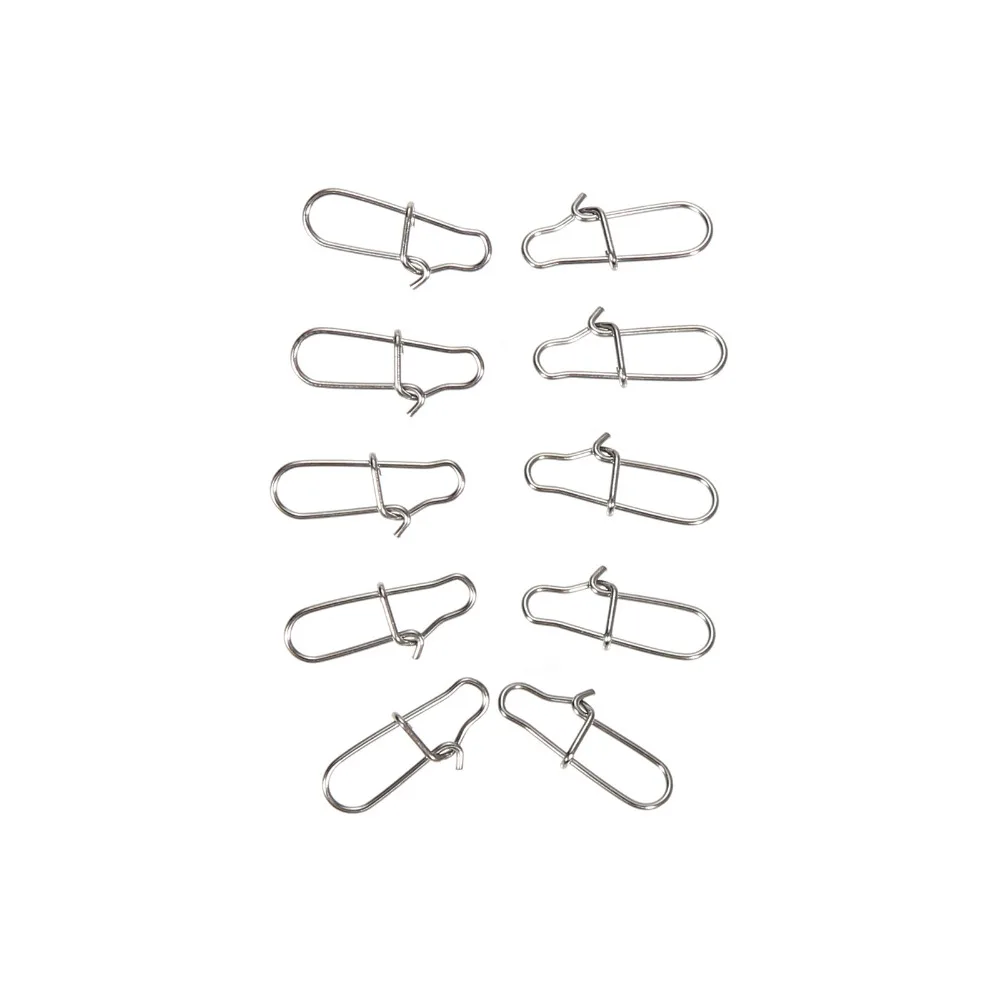 100pcs/lot Stainless Steel Pin Shap Hook Lock Solid Rings Safety Snap Swivel Snaps Fishing Hooks Connector | Спорт и развлечения