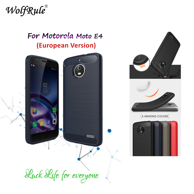 Чехол wolfrole для Motorola Moto E4 Ударопрочный Мягкий матовый чехол из ТПУ телефона Coque