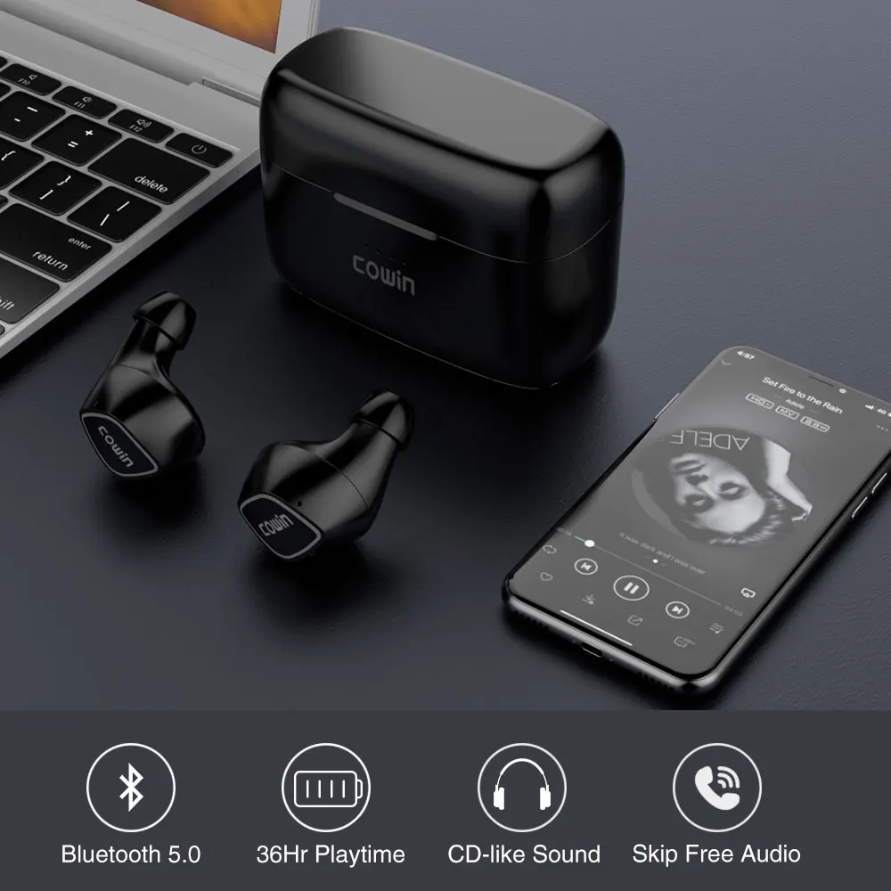 Наушники Cowin KY-02 Bluetooth 5 0 TWS настоящие беспроводные наушники Blutooth HD стереонаушники