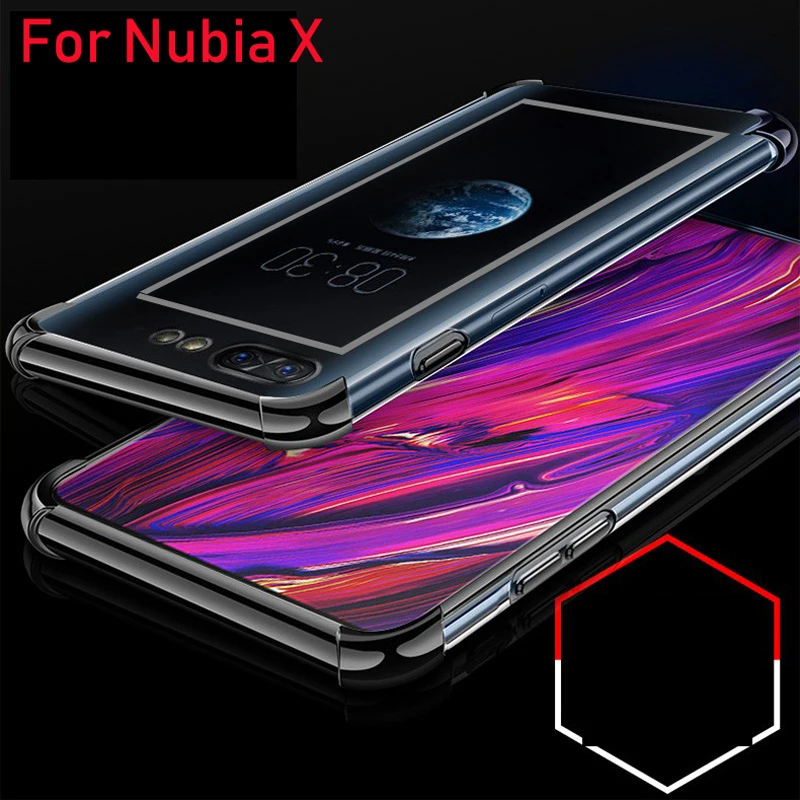 2 шт. для NUBIA X чехол мягкий прозрачный TPU чехлы для телефонов Heavy Duty Airbag защитный чехол для NUBIA X NX616J Чехлы в виде ракушки