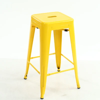 yellow H45 cm Качественный Металлический барный стул высокий стул барный стул передний стол барный стул - Цвет: yellow H45 cm