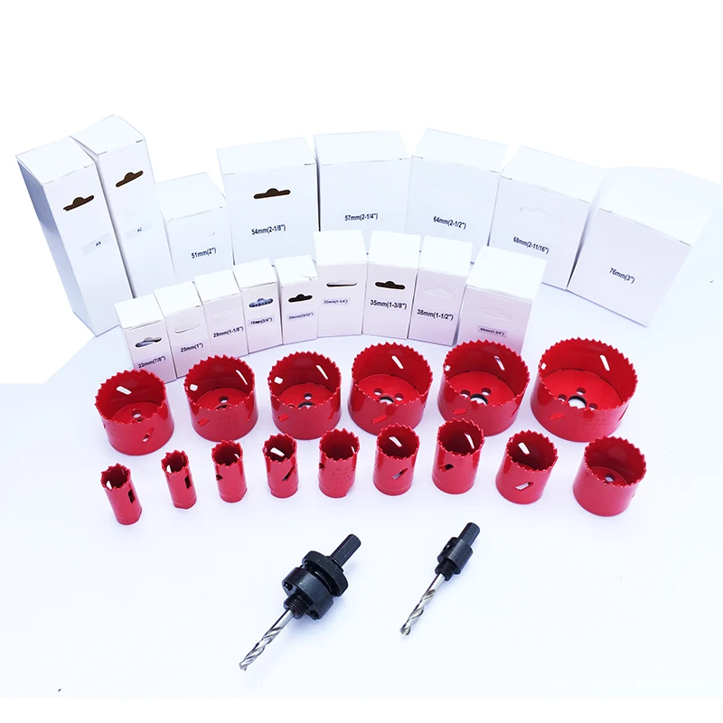 Набор биметаллических отверстий Mainpoint из быстрорежущей стали с дрелью PowerTool