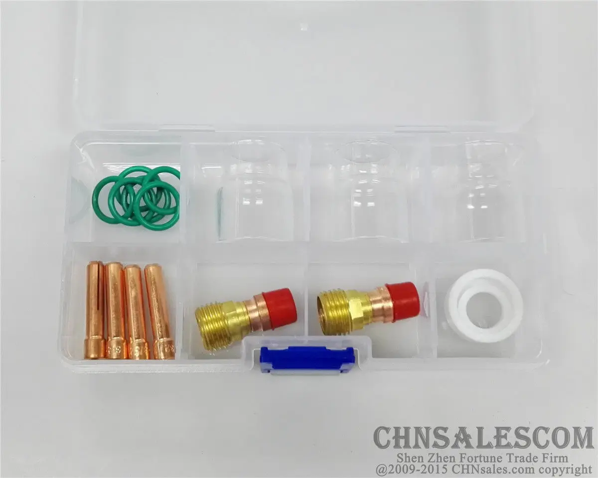 Комплект газовых линз #12 Pyrex для сварки TIG WP 17/18/26 .040 17 шт. CHNsalescom|Сварочные сопла| |