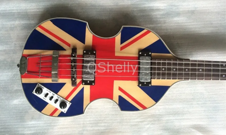 Высшее качество QShelly под заказ 4 струны union jack Английский флаг BBT Pearloid Овальный