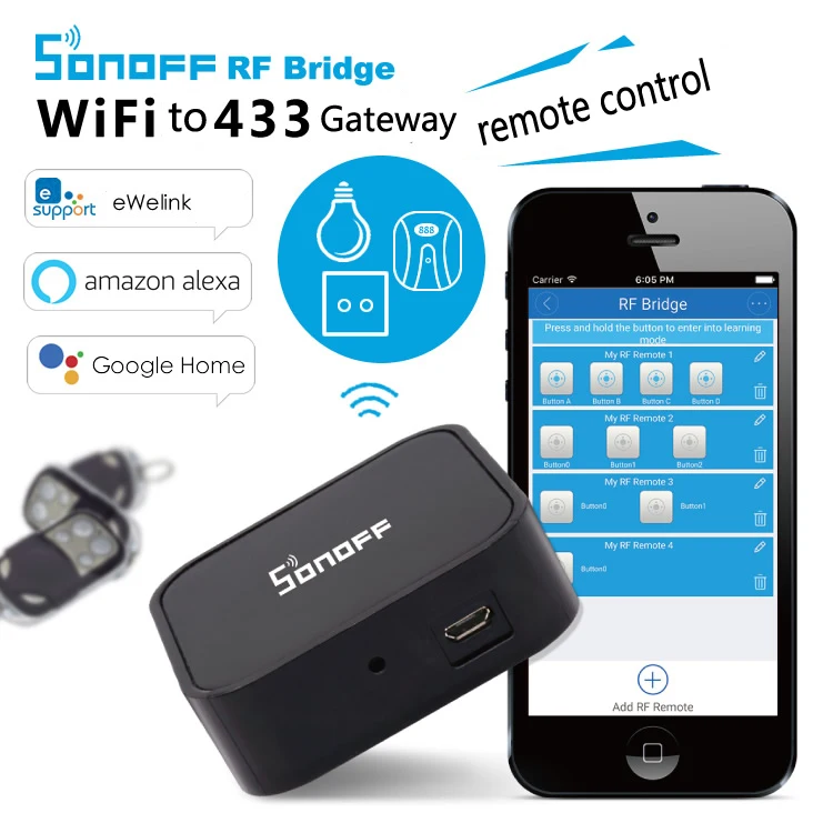 Беспроводной пульт дистанционного управления Aihasd Sonoff RF Brigde WiFi 433 МГц МГц|rf wireless|rf