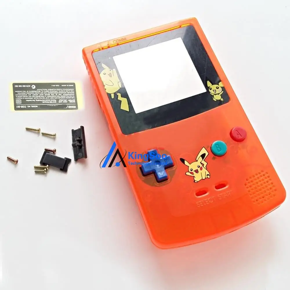 Прозрачный чехол-накладка оранжевого цвета для Gameboy цвет GBC pikachu pokemon | Электроника