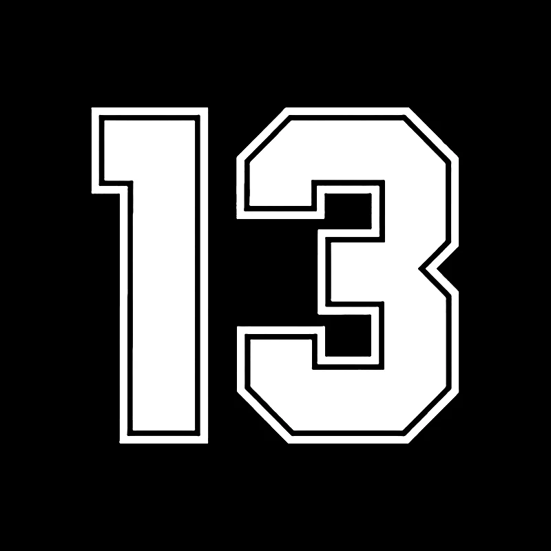 Автомобильная виниловая наклейка 15*13 7 см номер 13 забавная из углеродного волокна