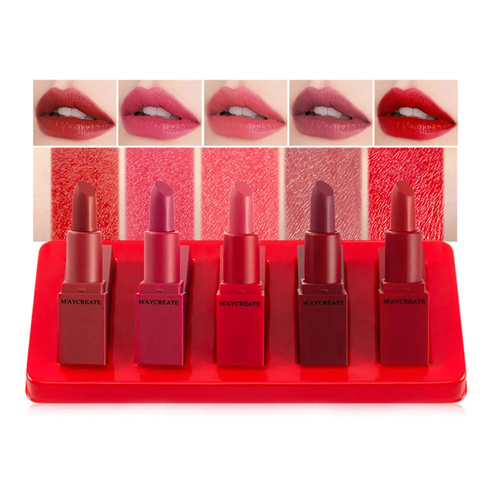 5 шт./компл. Губная помада Косметика матовый женский увлажняющий бальзам Модный