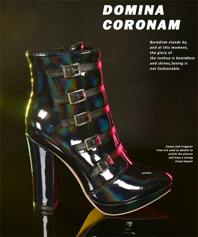 

Anime Fate/Grand Order FGO Moon Cancer Girlfriend Black Joan of Arc Cosplay Shoes Woman High Heels Boots Laser Paint Shoes