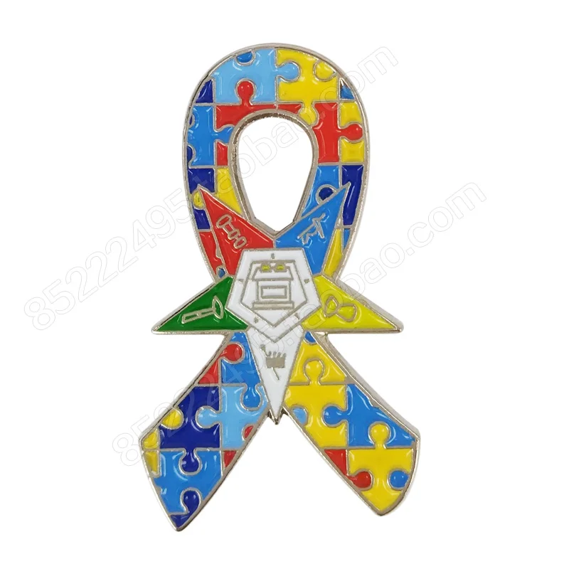

Autism Awareness Eastern Star OES Jigsaw Puzzle Ribbon Lapel Pins