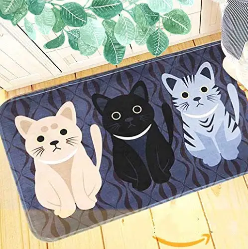 Go Away Rubber Deep Blue Welcome Doormat Runner Inserts Indoor Outdoors Natural Easy Clean Cute Cat Floor Rug Door Mats | Дом и сад