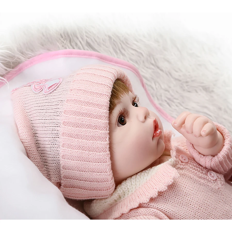20 дюймов 55 см силиконовая кукла bebe reborn Реалистичная хлопчатобумажная Кукла boncas