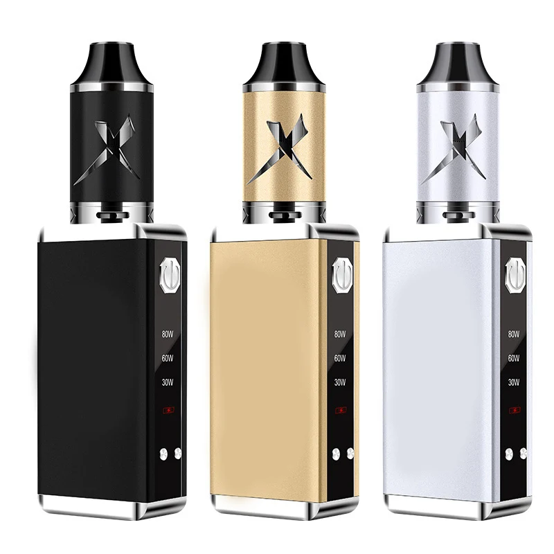 Металлическая 80 Вт электронная сигарета с 2200 мАч батареей Vape ручка сигареты бак