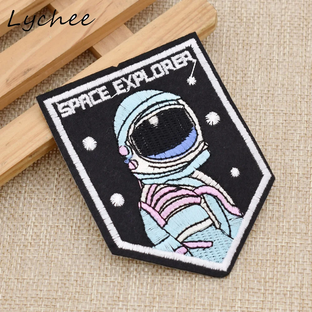 Lychee креативная нашивка с космонавтом швейная железная вышитая аппликация для
